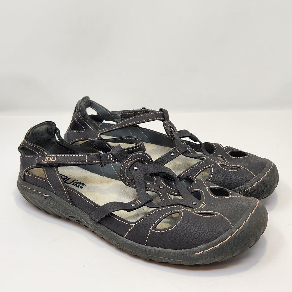 JBU Jambu Womens Sydney Gray Comfort Sandals Size 8 M Memory Foam Strappy Casual